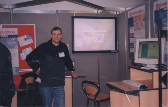 John Roach on BETT stand 2002